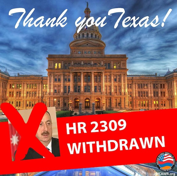 Texas State legislature rejected a pro-Azerbaijani resolution