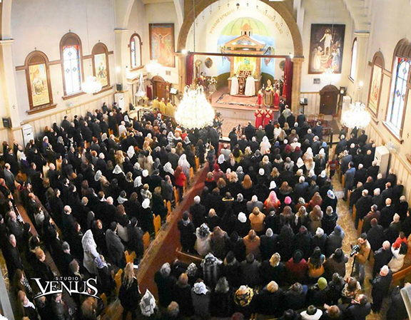 The throngs of Aleppo Armenians who attended Christmas Mass