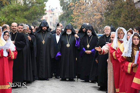 Aram I arrived in Aleppo for an historic pontifical visit (Photo by Studio Venus) 