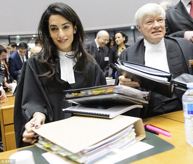 Appeal: Mrs Clooney will advise Armenia as they challenge the European Court of Human Right's ruling that the freedom of speech of Doğu Perinçek, who was found guilty by a Swiss court in 2008, was violated