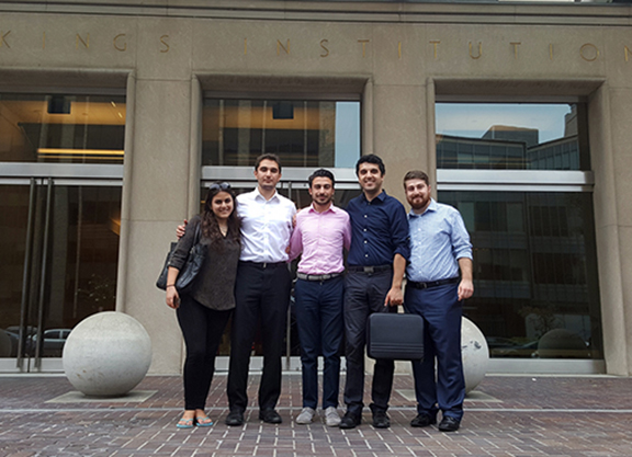 Shaunt Tchakmak and the ANCA LSI 2015 team in front of the Brookings Institution