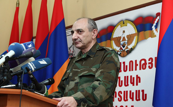 Artsakh President Bako Sahakian hold a press conference in Stepanakert Thursday