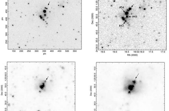 The images of UKIDSS-J185318.36+012454.5 in different wavelengths (Image: Nikoghosyan et al., 2016)