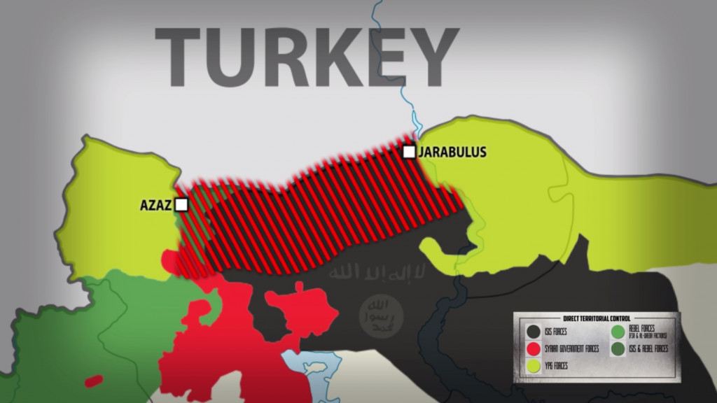 Zone of the expected Turkish military invasion