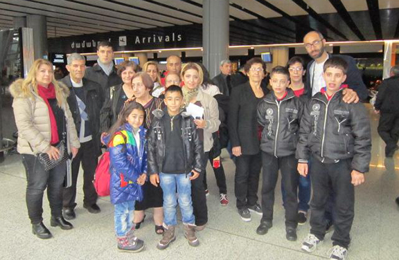 Syrian Armenian families arrive at Zvartnots Airport