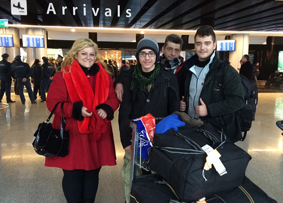 Syrian Armenian family arrive at Zvartnots airport