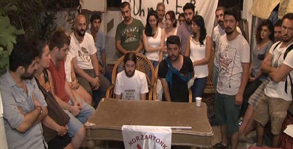 Activists hold a press conference at Kamp Armen following last Thursday's attack 9Source: DHA)