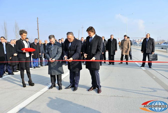 The opening ceremony of the first two sections of the North-South Transport Corridor (Source: Armenpress) 