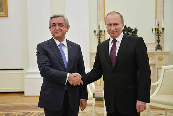Serzh Sarkisian and Vladamir Putin. (Source: Armenpress) 