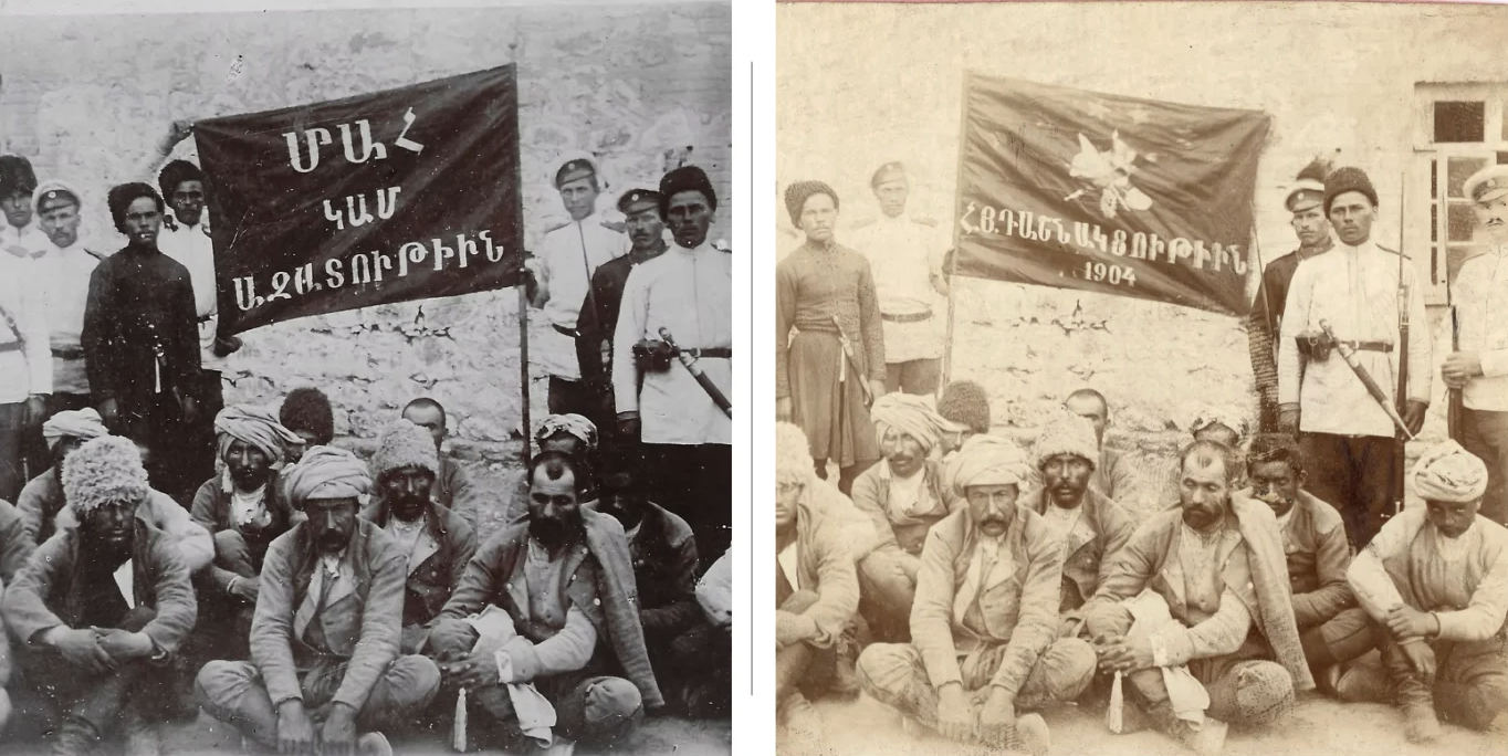 ԱՐՄԻՆԷ ՄՈՒՔՈԵԱՆ Լէօ Թորոսեանի «Ռուսական թակարդը հայ ֆիտայինների դէմ» հետազօտական յօդուածում ներկայացուած լուսանկարների բացայայտումը առիթ է տալիս լուսանկարների լոյսի ներքոյ անդրադառնալու 1904 թուականի Սասունի դէպքերին՝ բացայայտելով դրանց պատմական եւ գաղափարական նշանակութիւնը։ Ուոթերթաուն, Մասաչուսեթս կատարած այցի ընթացքում, հնարաւորութիւն ունենալով աշխատելու Հայ Յեղափոխական Դաշնակցութեան արխիւներում, Լէօն կազմել է հայկական յեղափոխական շարժման դրօշների լուսանկարների լայն ցանկ։ Ներկայացուող նիւթը